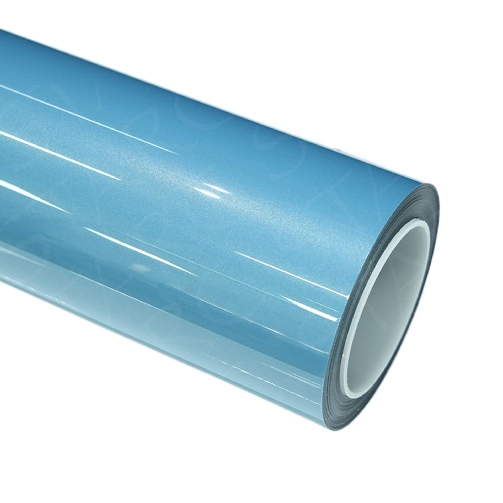 metallic ice blue car wrap